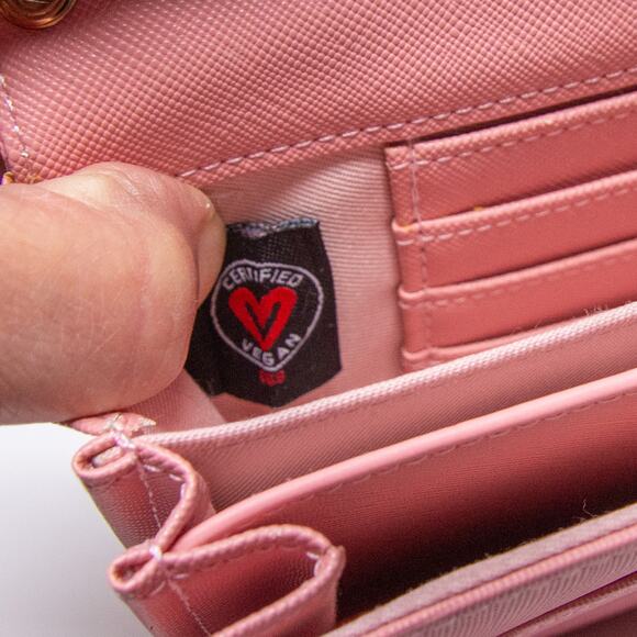 Large Pink Clutch Wristlet Wallet URBAN EXPRESSIONS Certified Vegan - Picture 7 of 8